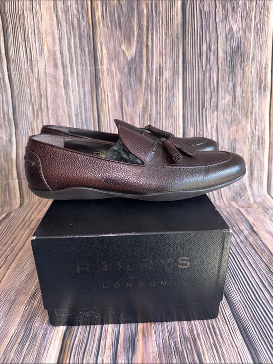Harry\'s of London Dark Brown Leather Tassel Penny Loafers size 10 E new with tag main image 9